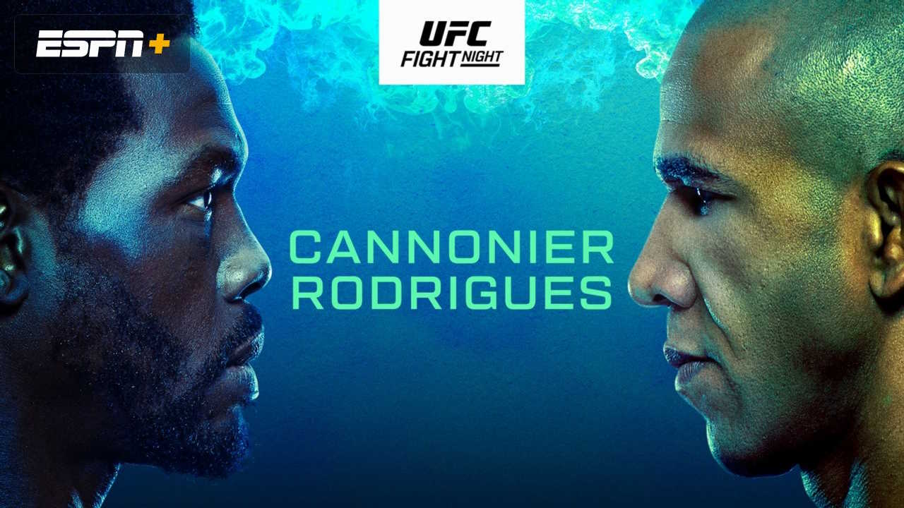 UFC Fight Night cannonier vs rodrigues odds predictions